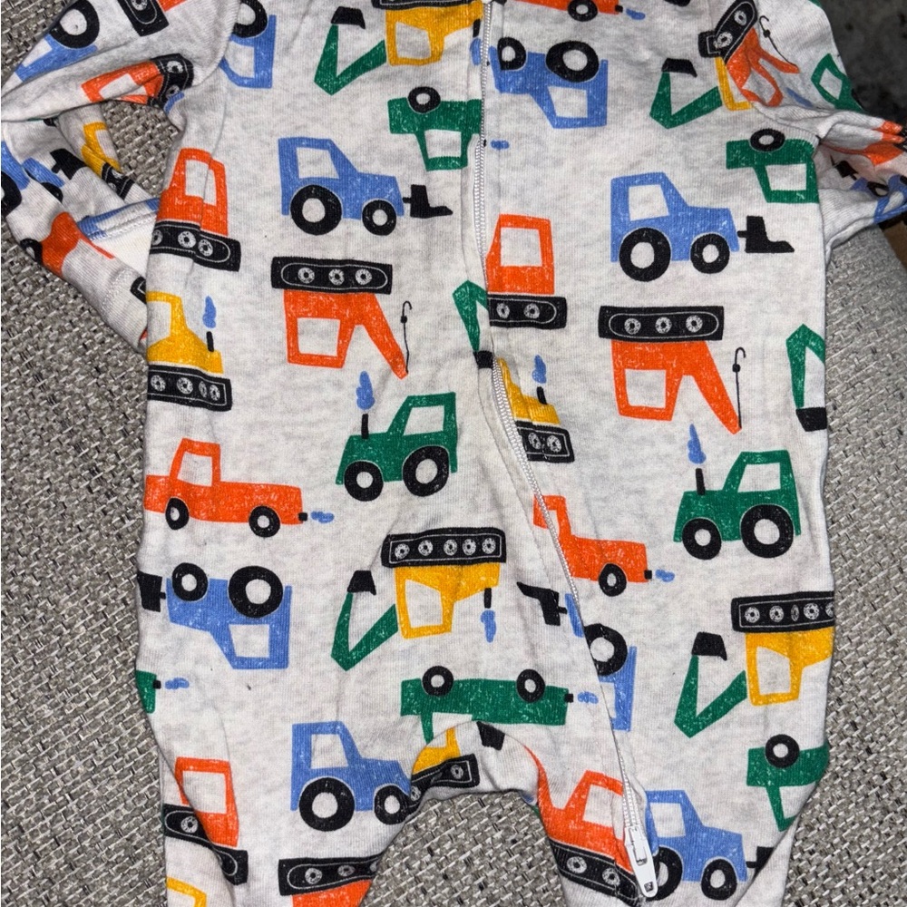 Colorful Construction Vehicle Baby Onesie